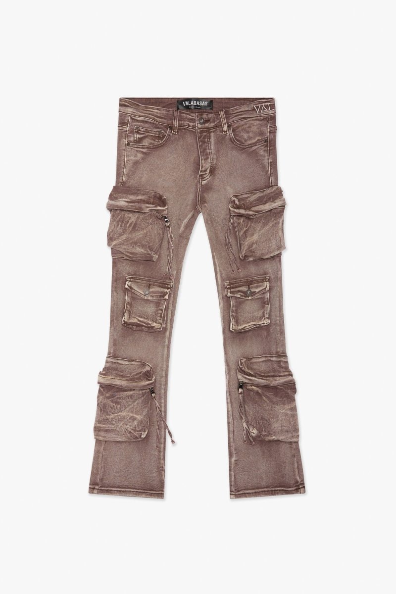 Strike Stacked Flare Jean Success Brown Wash - Valabasas