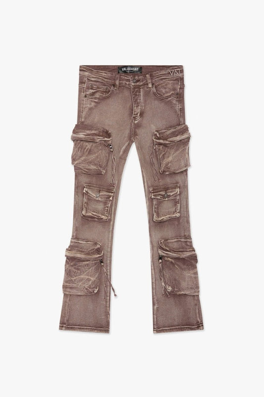 Strike Stacked Flare Jean Success Brown Wash - Valabasas