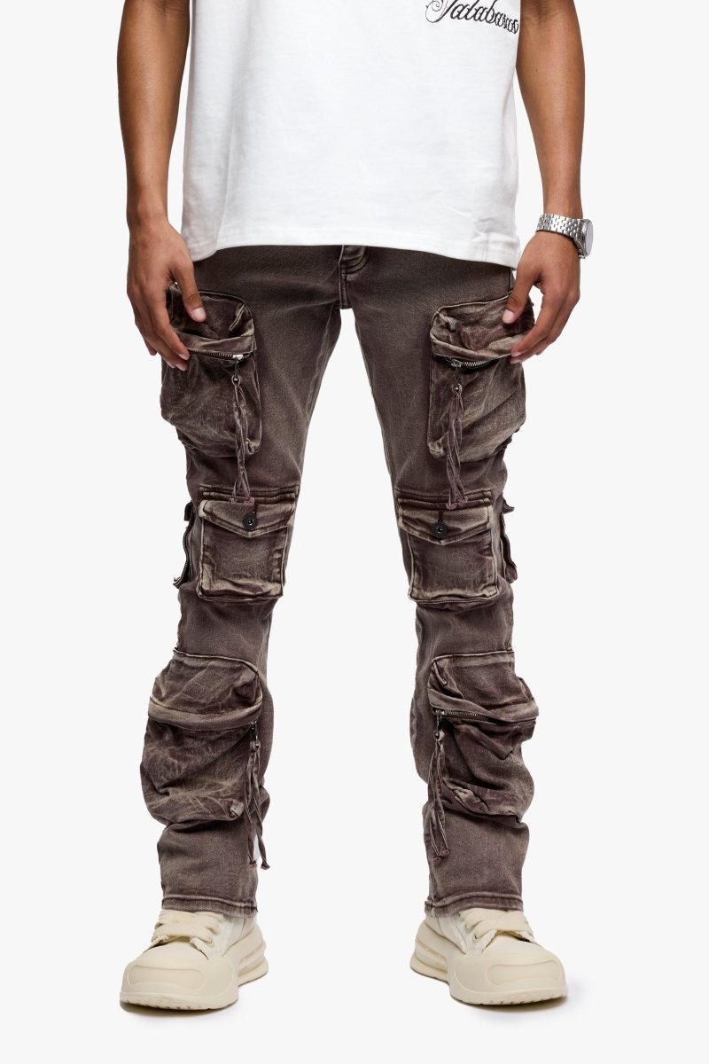 Strike Stacked Flare Jean Success Brown Wash - Valabasas