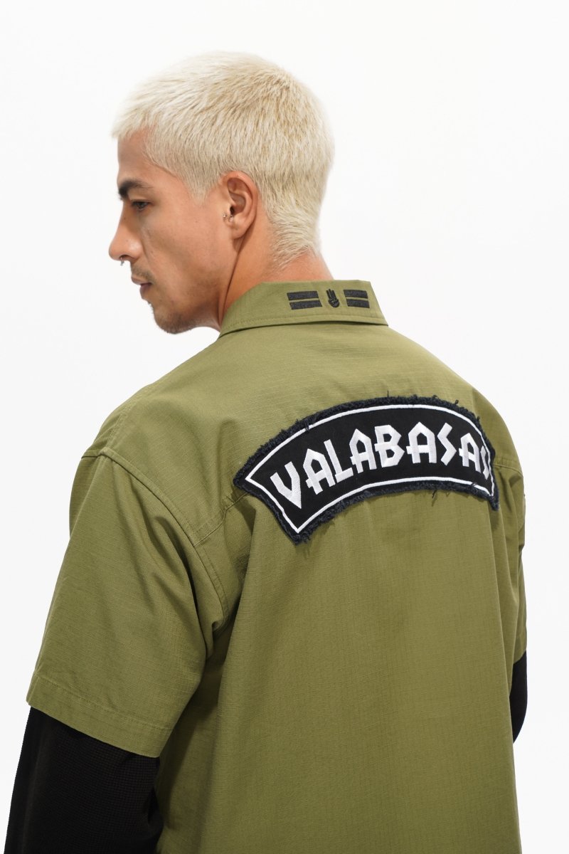 Summit Olive Layered Button Down - Valabasas