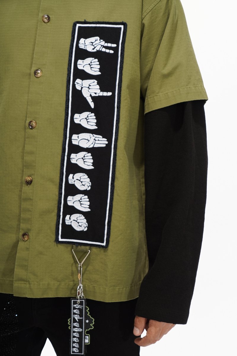 Summit Olive Layered Button Down - Valabasas