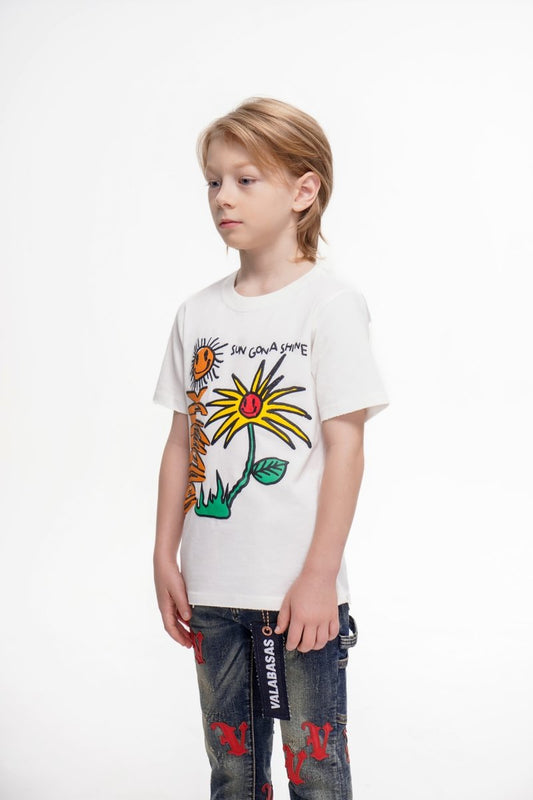Sun Will Shine Kids Tee White - Valabasas