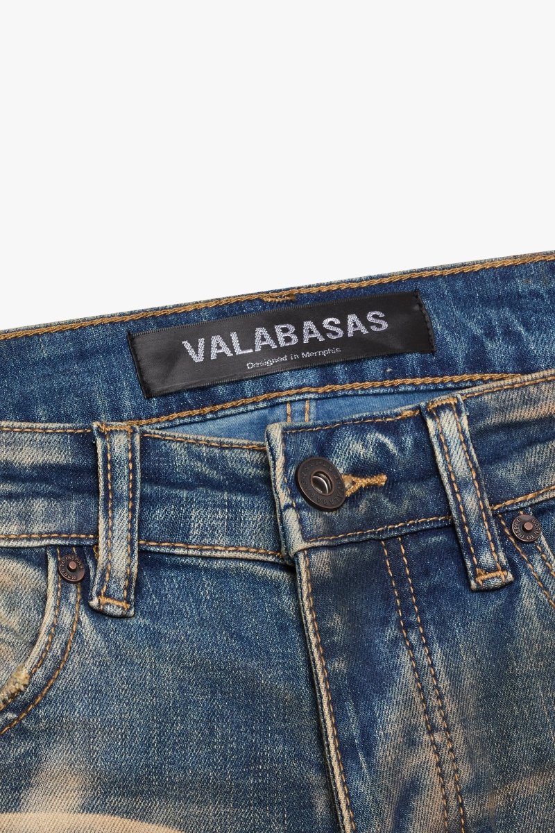 "SUNWASHED" STRAIGHT JEAN VINTAGE BLUE - Valabasas