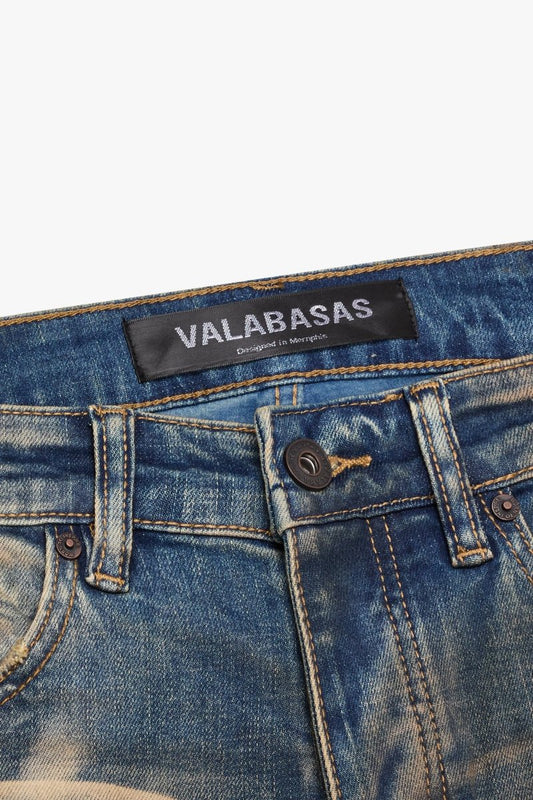 "SUNWASHED" STRAIGHT JEAN VINTAGE BLUE - Valabasas