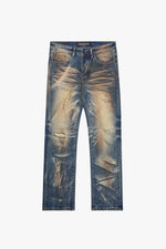 JEAN DROIT BLEU VINTAGE « SUNWASHED »