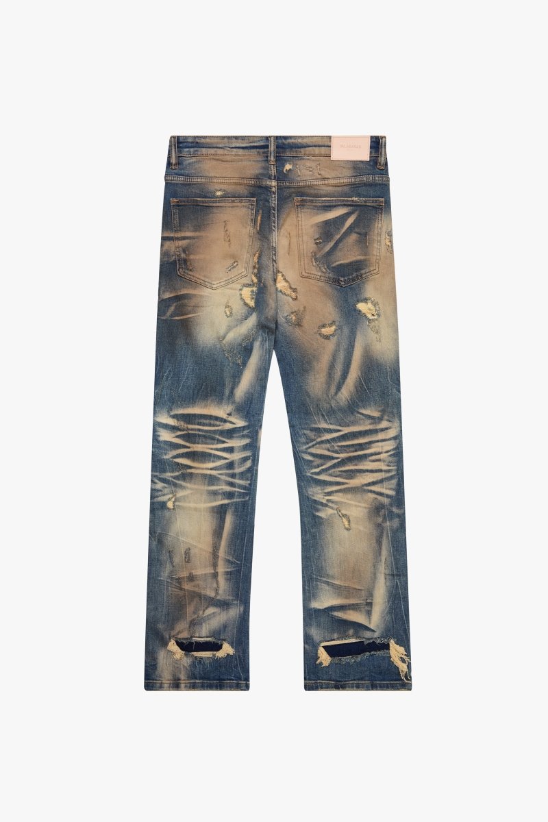 "SUNWASHED" STRAIGHT JEAN VINTAGE BLUE - Valabasas