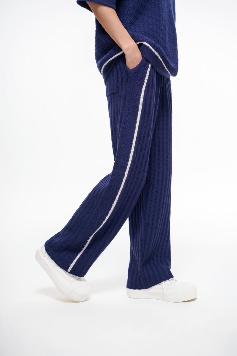 Tacto Knit Pants – Blue (Cashmere Blend) - Valabasas