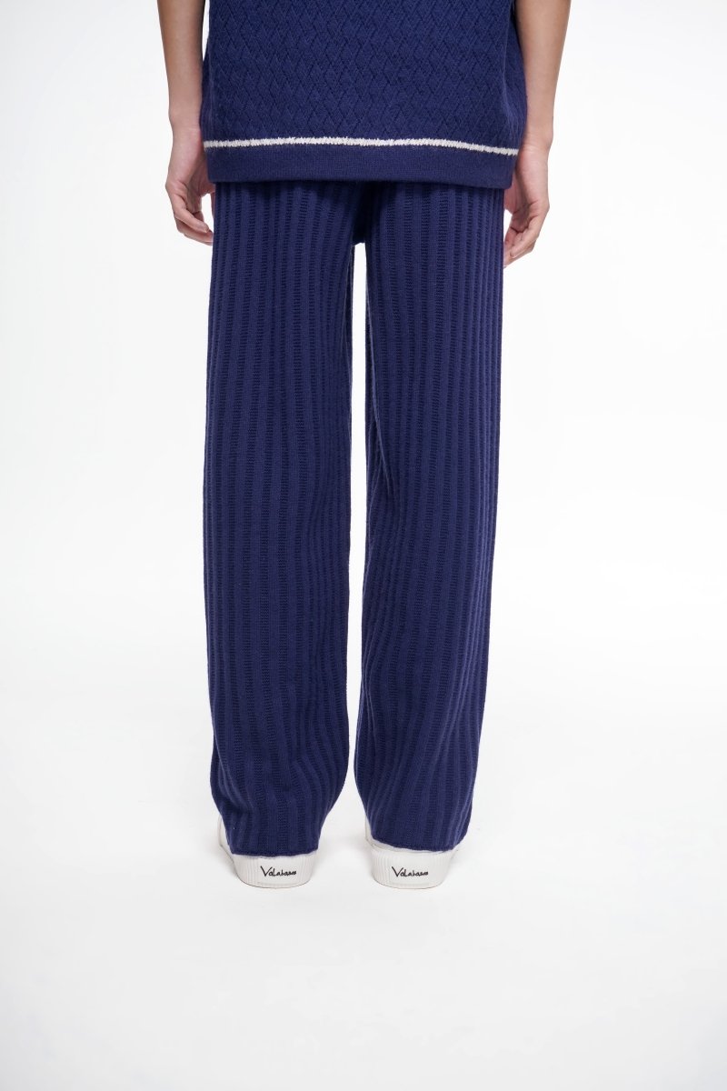 Tacto Knit Pants – Blue (Cashmere Blend) - Valabasas
