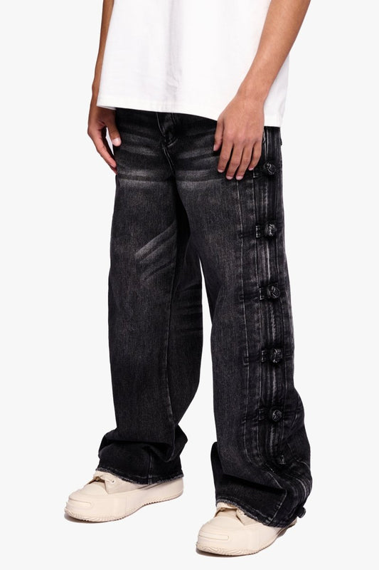 Tagged Dark Grey Wash Baggy - Valabasas