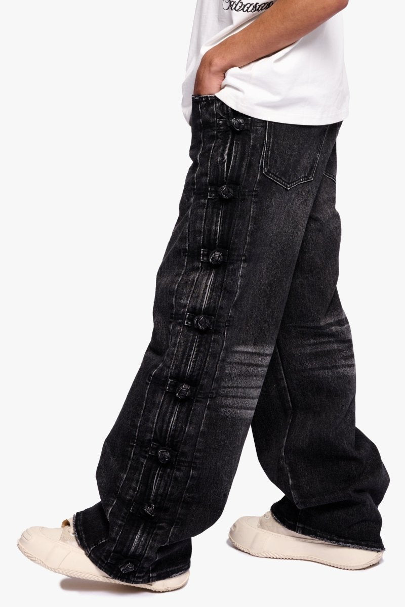 Tagged Dark Grey Wash Baggy - Valabasas