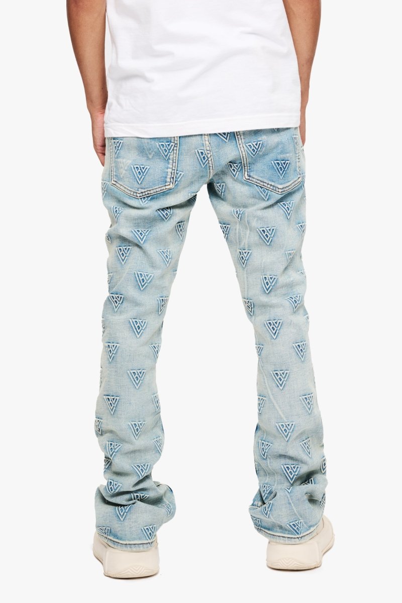 Tagged Stacked Flare Jean Blue Washed – Valabasas