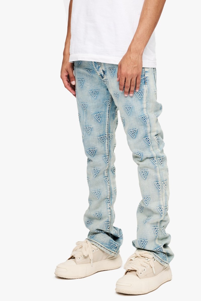 Tagged Stacked Flare Jean Blue Washed – Valabasas