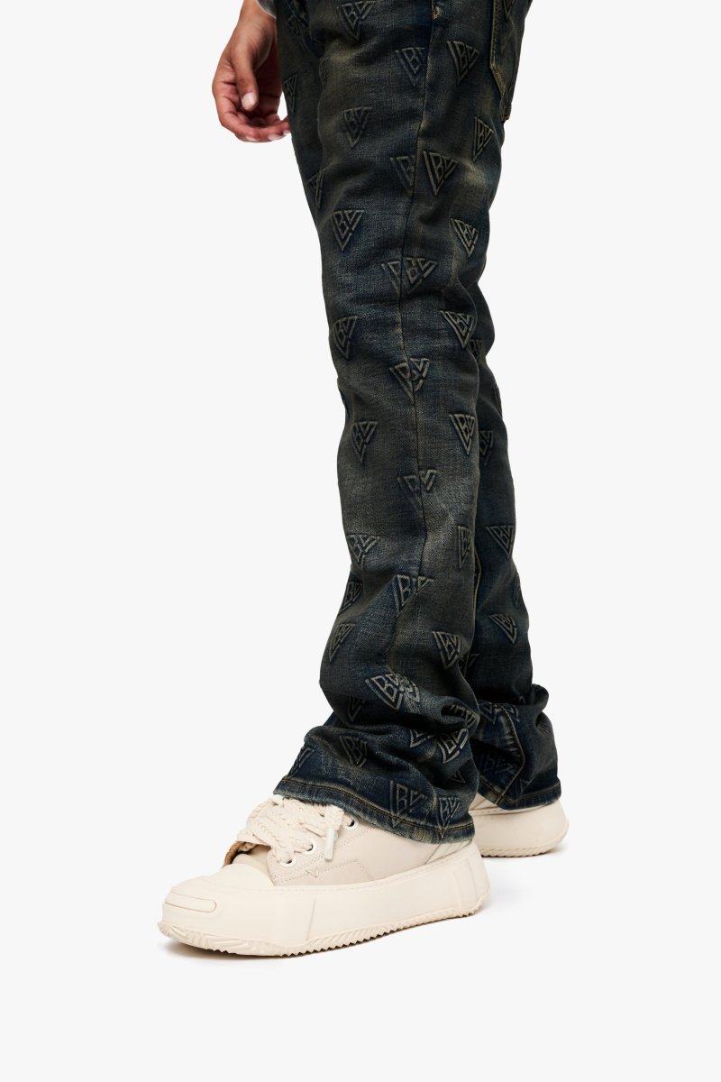 Tagged Stacked Flare Jean Dirty Blue - Valabasas