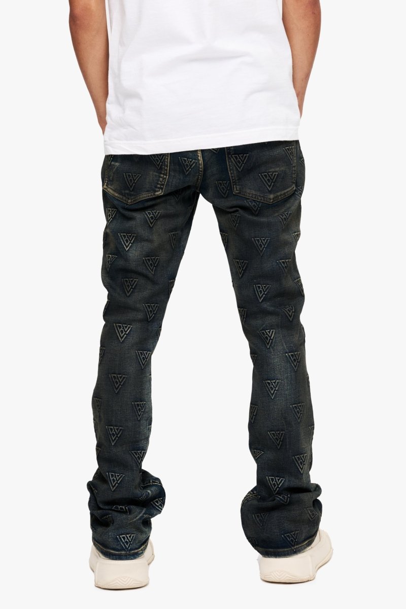 Tagged Stacked Flare Jean Dirty Blue - Valabasas