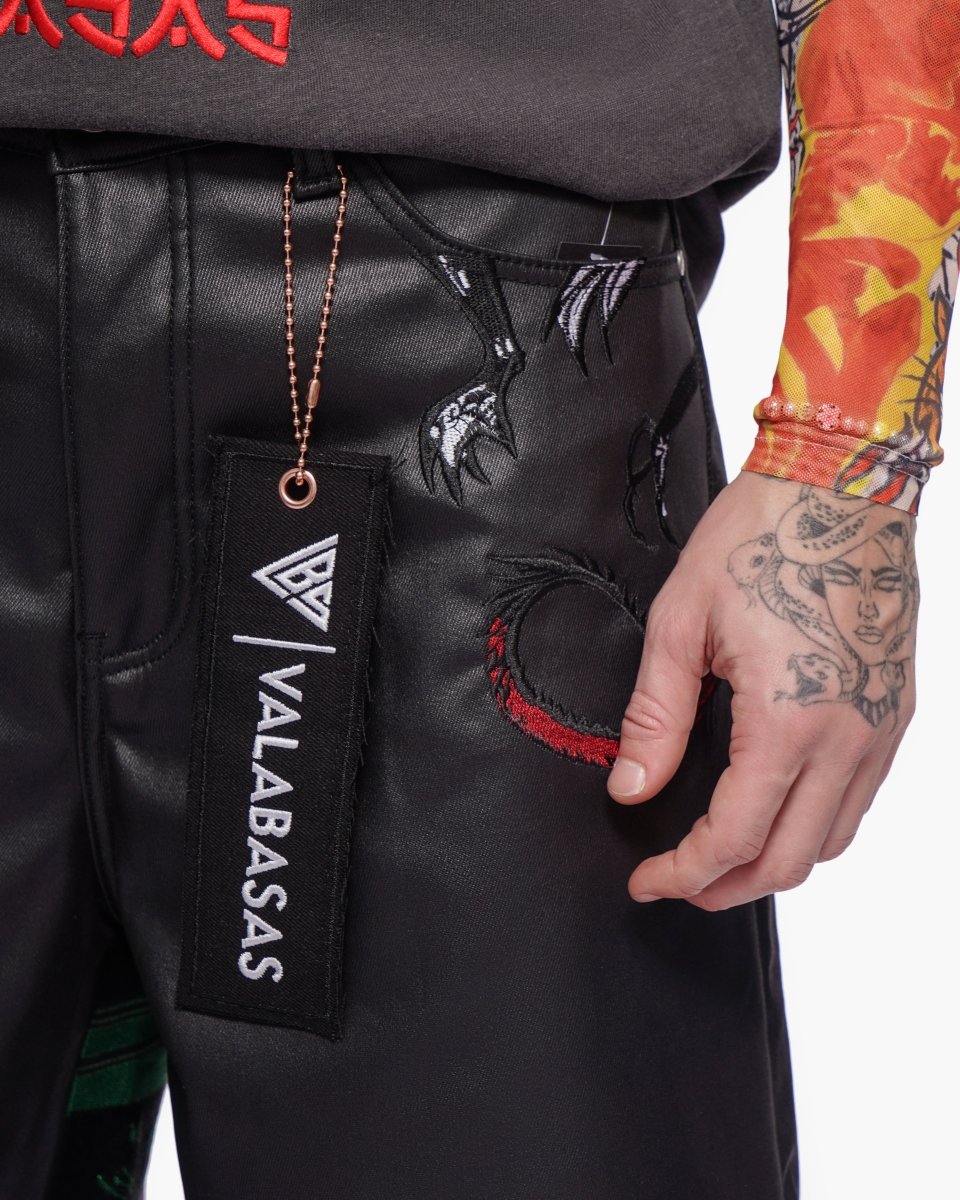 Tatsu Baggy Jorts Black Waxed - Valabasas
