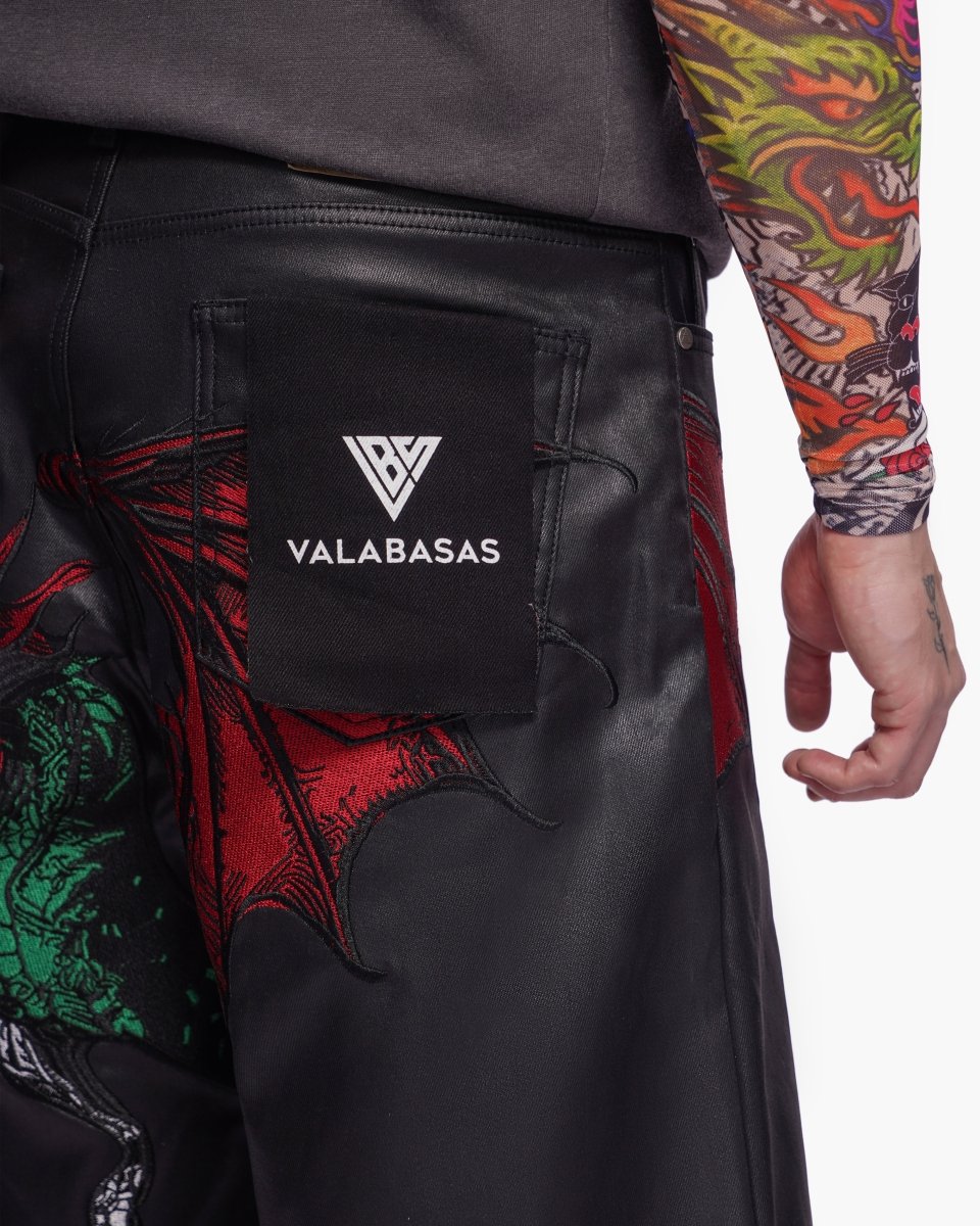 Tatsu Baggy Jorts Black Waxed - Valabasas