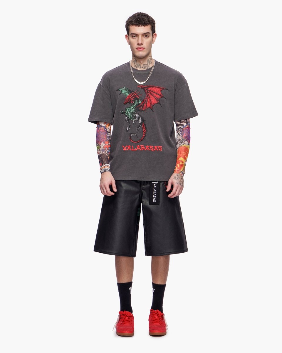 Tatsu Baggy Jorts Black Waxed - Valabasas