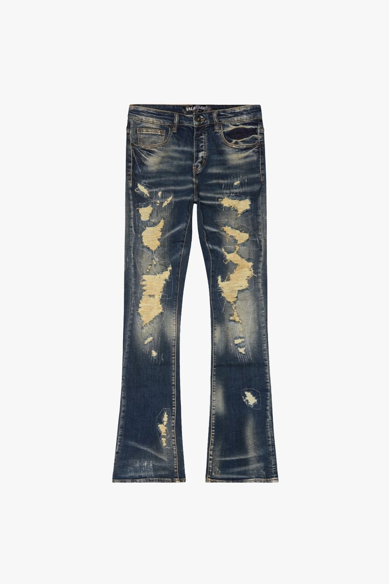 Team Aztech Stacked Flare Vintage Dark Blue - Valabasas