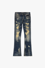 Team Aztech Stacked Flare Vintage Dark Blue