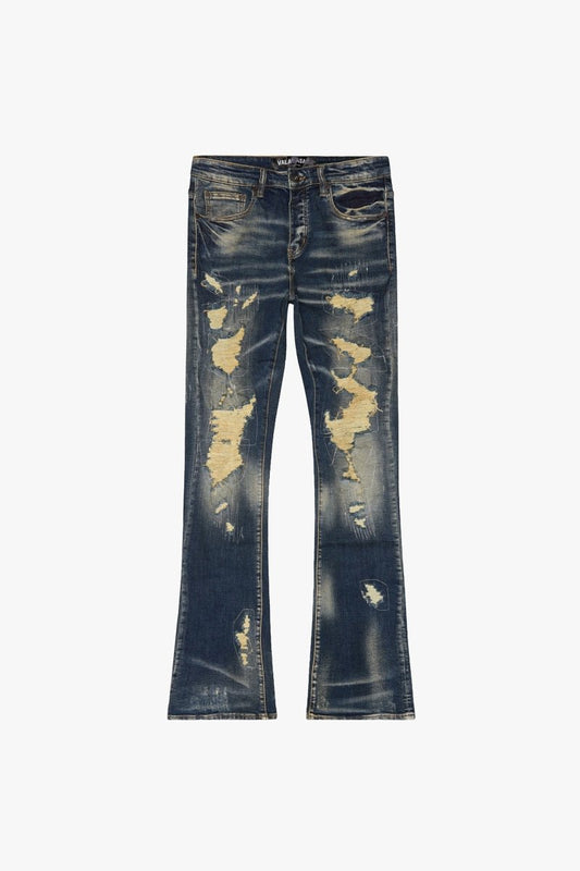 Team Aztech Stacked Flare Vintage Dark Blue - Valabasas