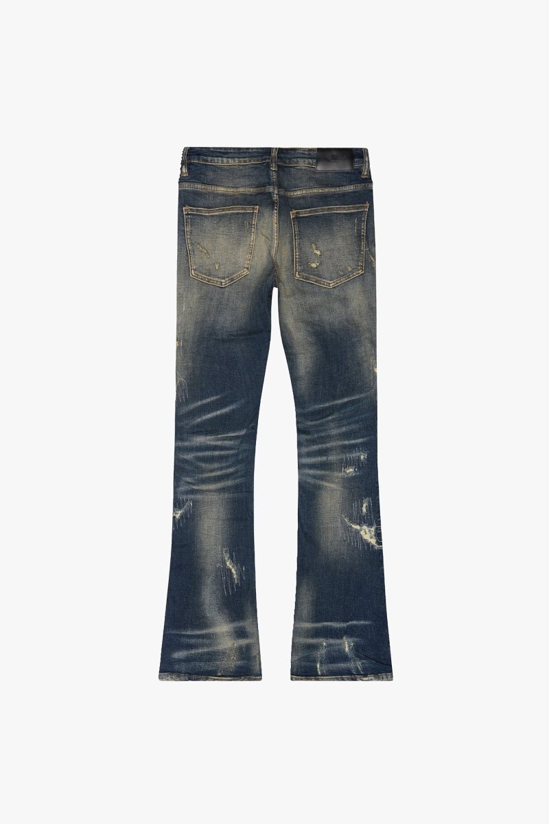 Team Aztech Stacked Flare Vintage Dark Blue