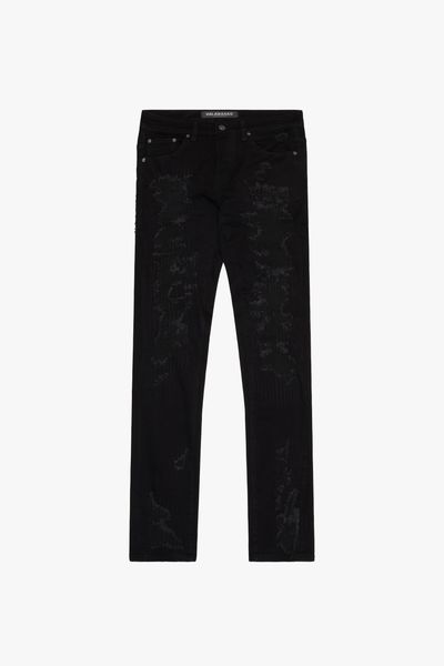 VALABASAS ブラックデニムパンツ30 Tearaway Skinny Black Jeans – Valabasas