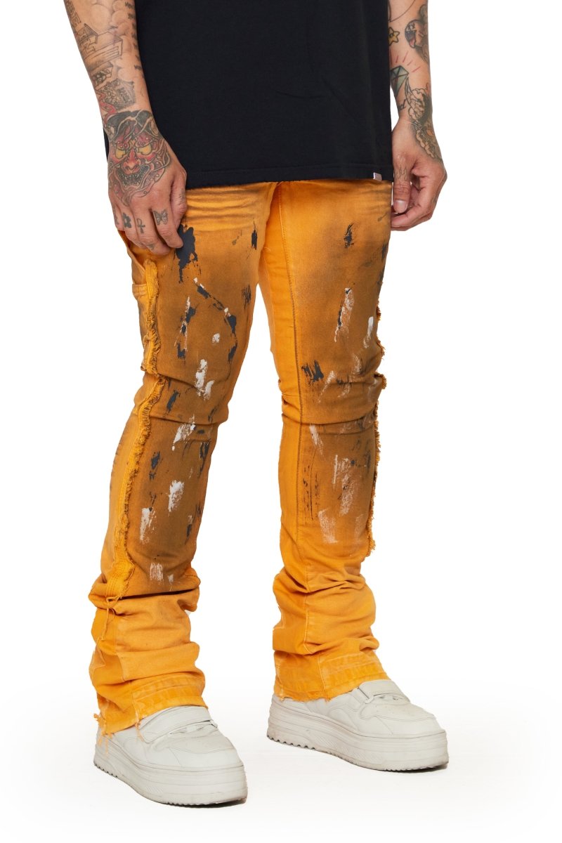 “TENACITY" STACKED FLARE JEAN ORANGE - Valabasas