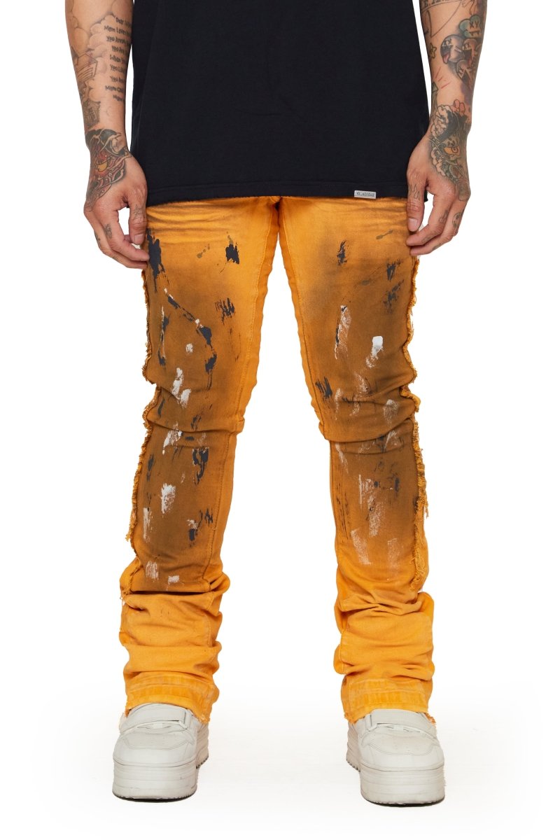 “TENACITY" STACKED FLARE JEAN ORANGE - Valabasas