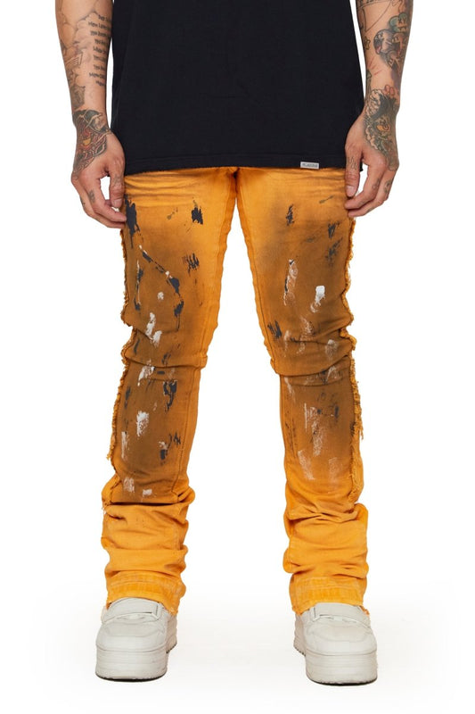 “TENACITY" STACKED FLARE JEAN ORANGE - Valabasas