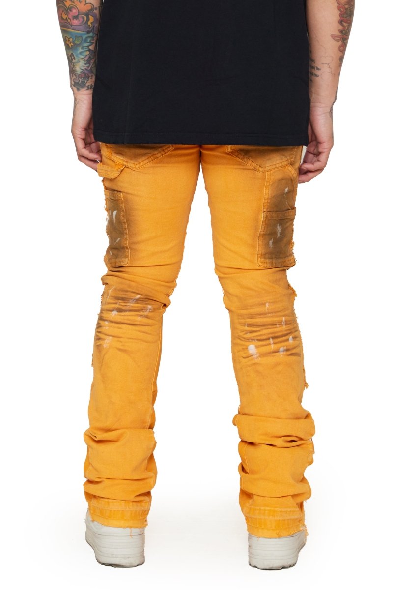 “TENACITY" STACKED FLARE JEAN ORANGE - Valabasas