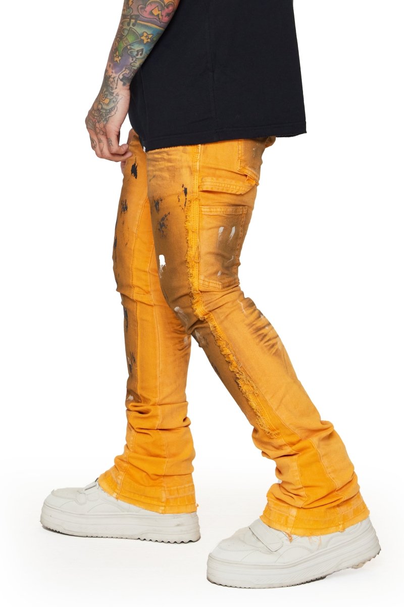 “TENACITY" STACKED FLARE JEAN ORANGE - Valabasas