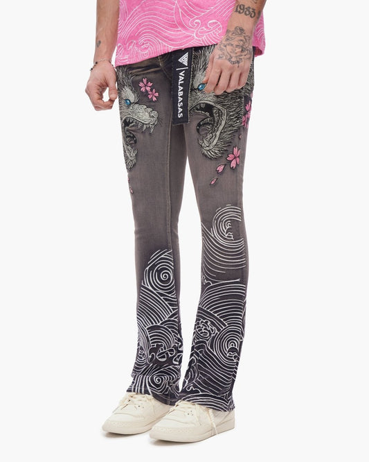 Tenka Stacked Denim Grey Wash - Valabasas