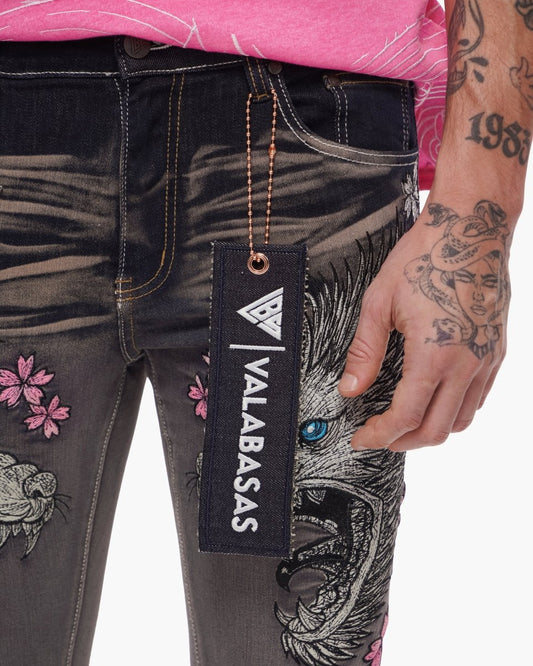 Tenka Stacked Denim Grey Wash - Valabasas
