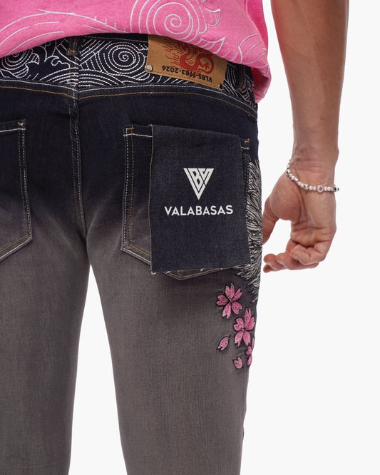 Tenka Stacked Denim Grey Wash - Valabasas