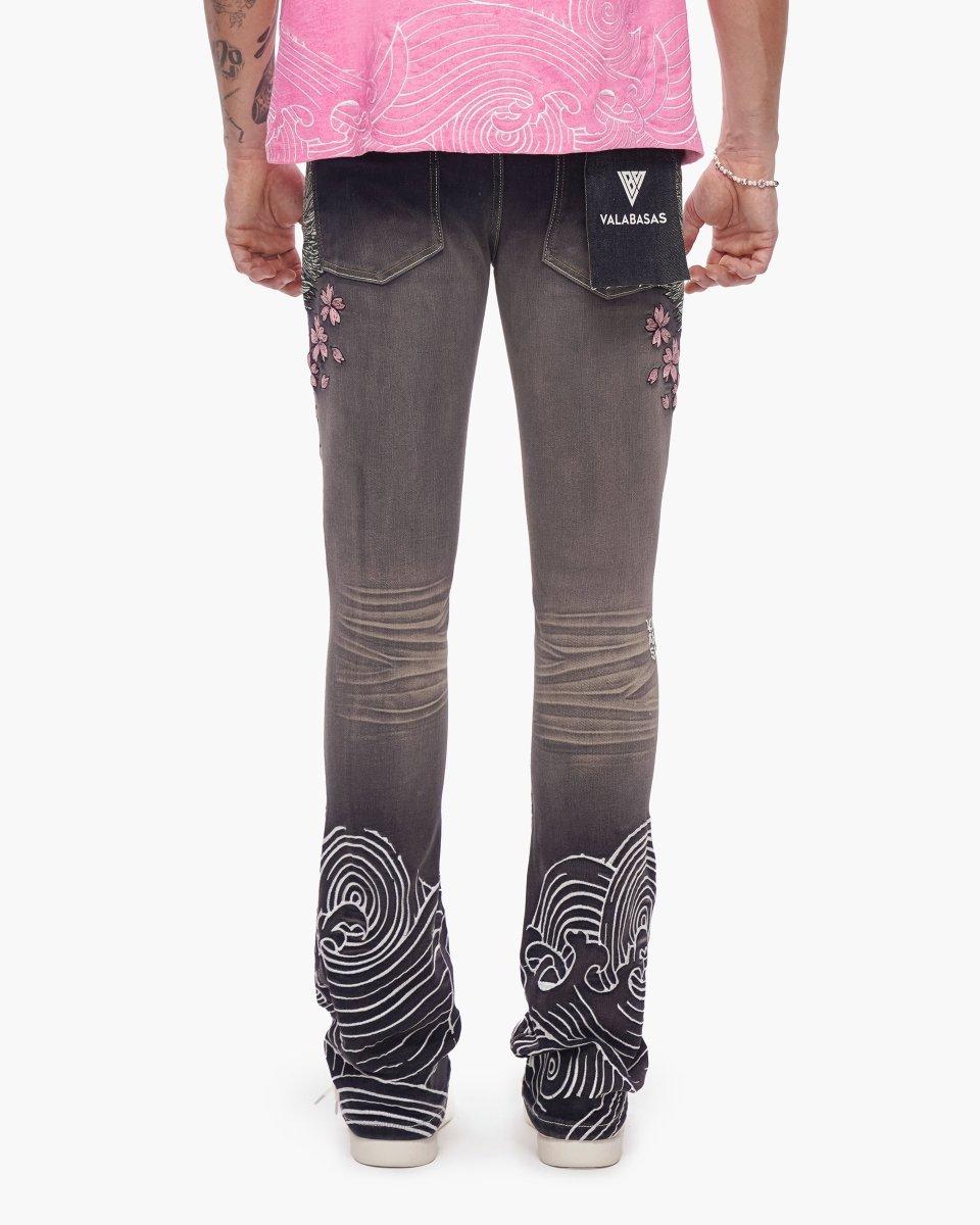 Tenka Stacked Denim Grey Wash - Valabasas