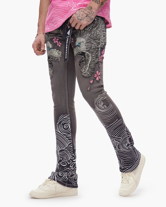 Tenka Stacked Denim Grey Wash - Valabasas