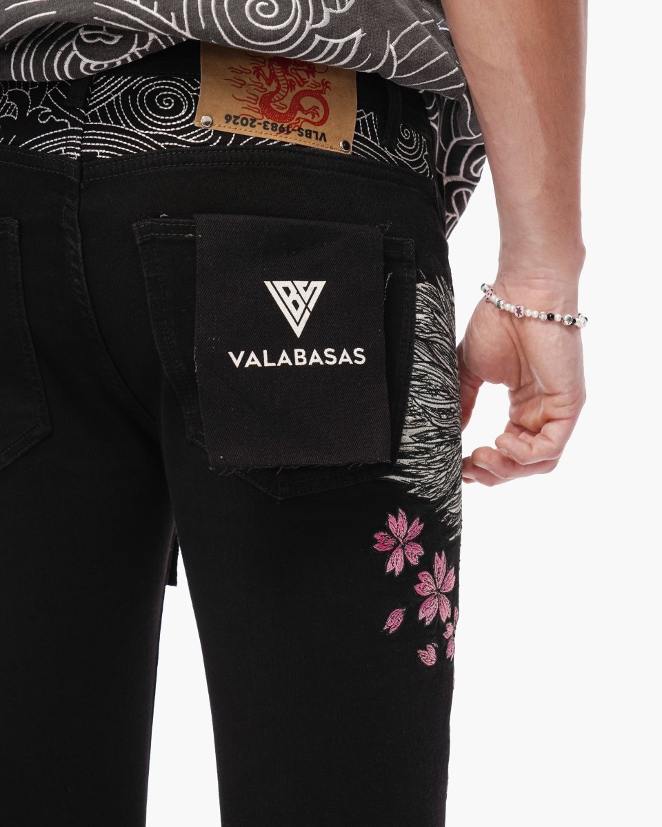 Tenka Stacked Denim Jet Black – Valabasas