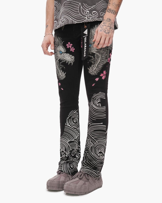 Tenka Stacked Denim Jet Black - Valabasas