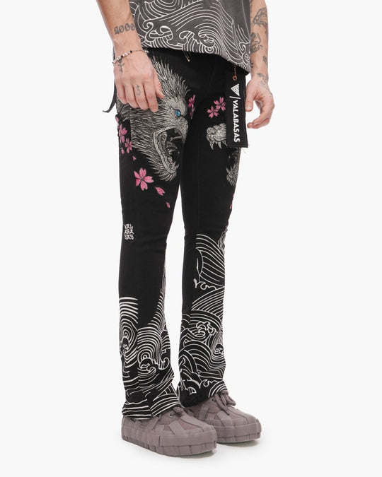 Tenka Stacked Denim Jet Black - Valabasas