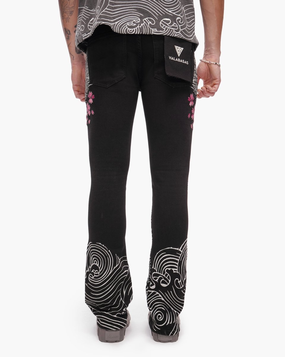 Tenka Stacked Denim Jet Black – Valabasas