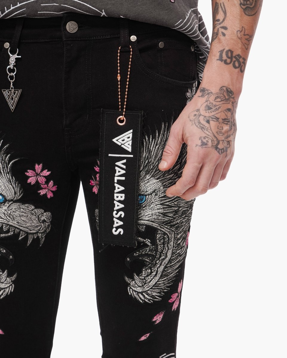 Tenka Stacked Denim Jet Black – Valabasas