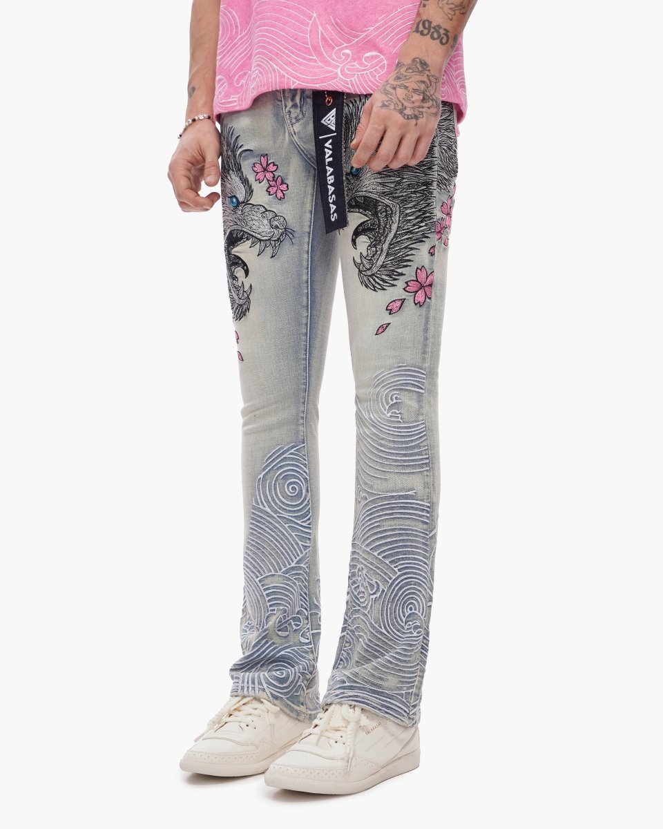 Tenka Stacked Denim Light Blue Wash – Valabasas