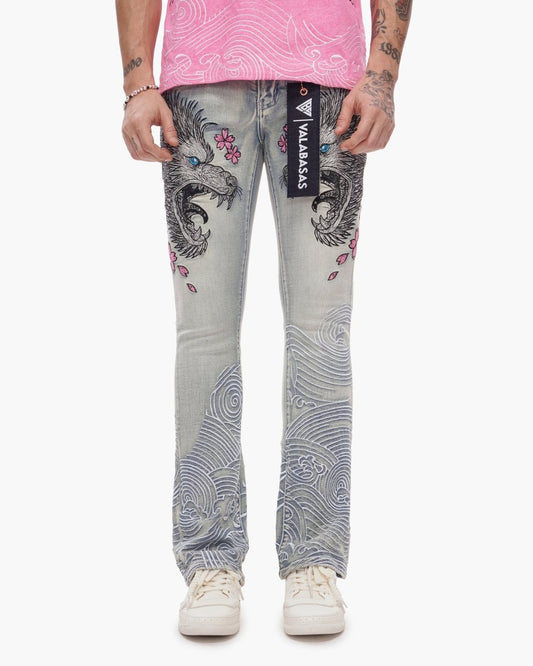 Tenka Stacked Denim Light Blue Wash - Valabasas