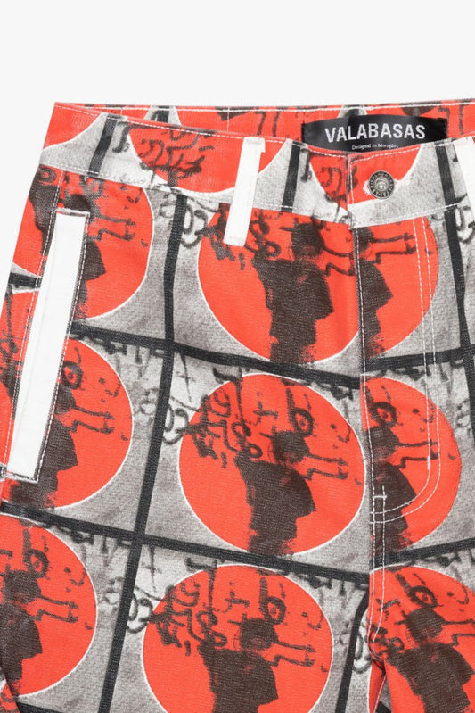 "THAHAB" STRAIGHT PANT BLACK MULTI - Valabasas