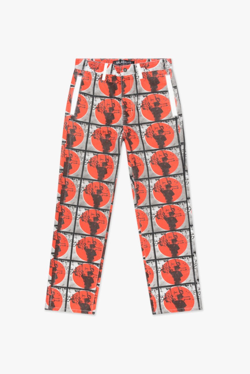 "THAHAB" STRAIGHT PANT BLACK MULTI - Valabasas