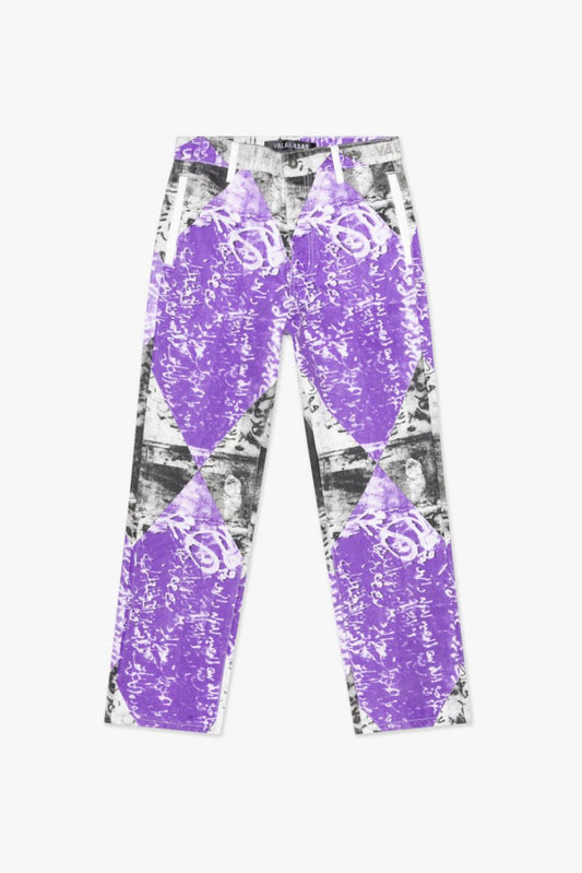 "THAHAB" STRAIGHT PANT PURPLE MULTI - Valabasas