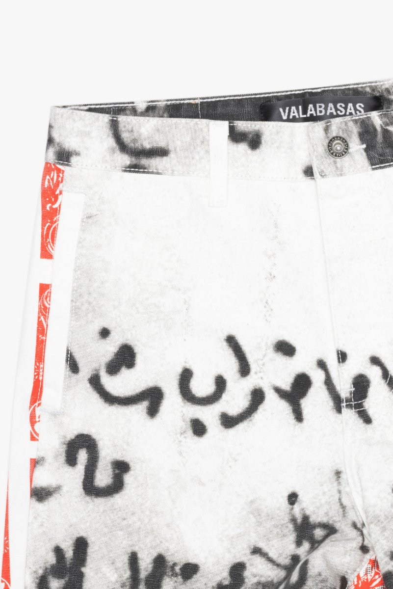 "THAHAB" STRAIGHT PANT WHITE MULTI - Valabasas