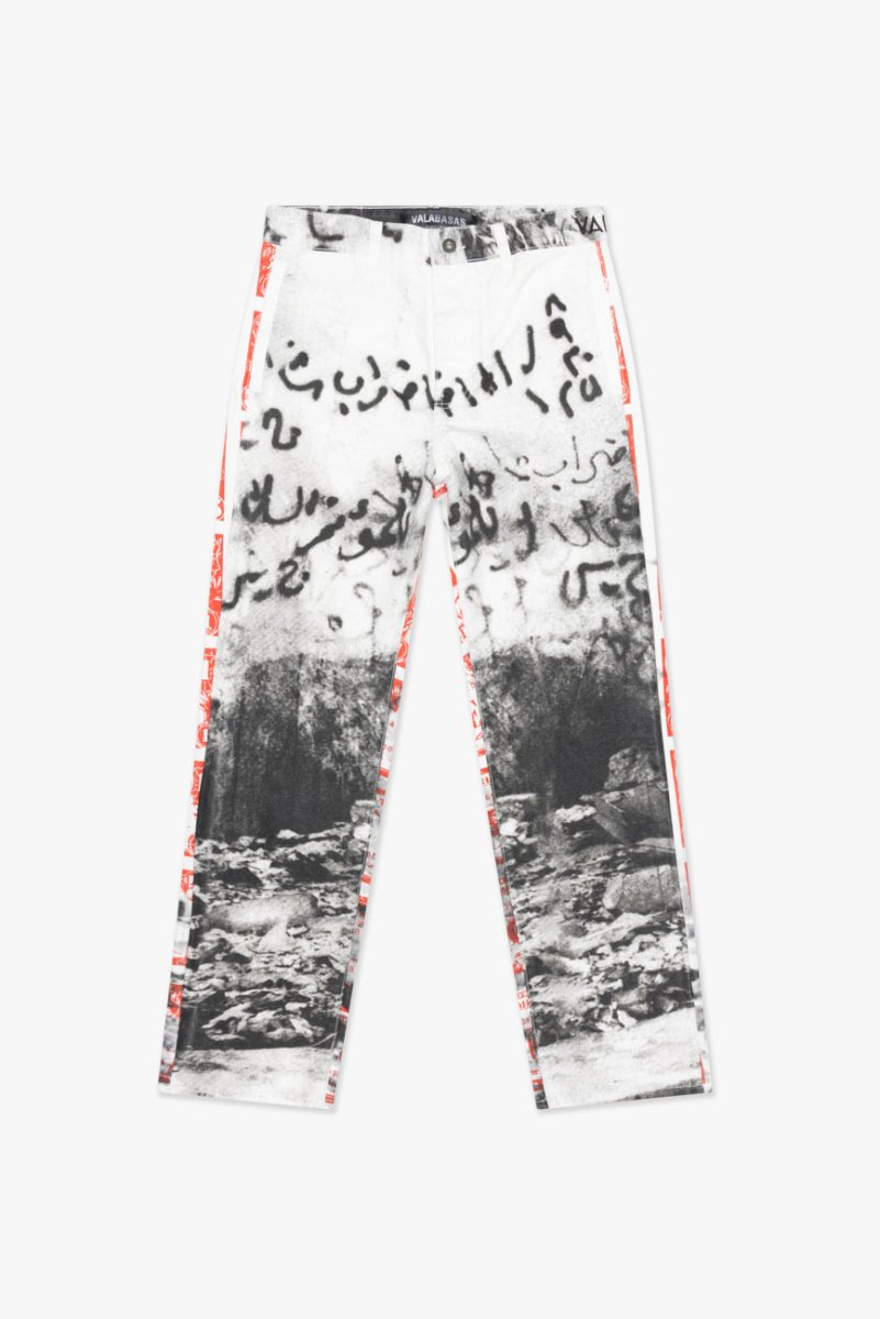 "THAHAB" STRAIGHT PANT WHITE MULTI - Valabasas