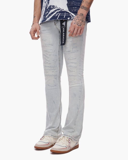 Thatch Stacked Light Blue Wash Jeans - Valabasas