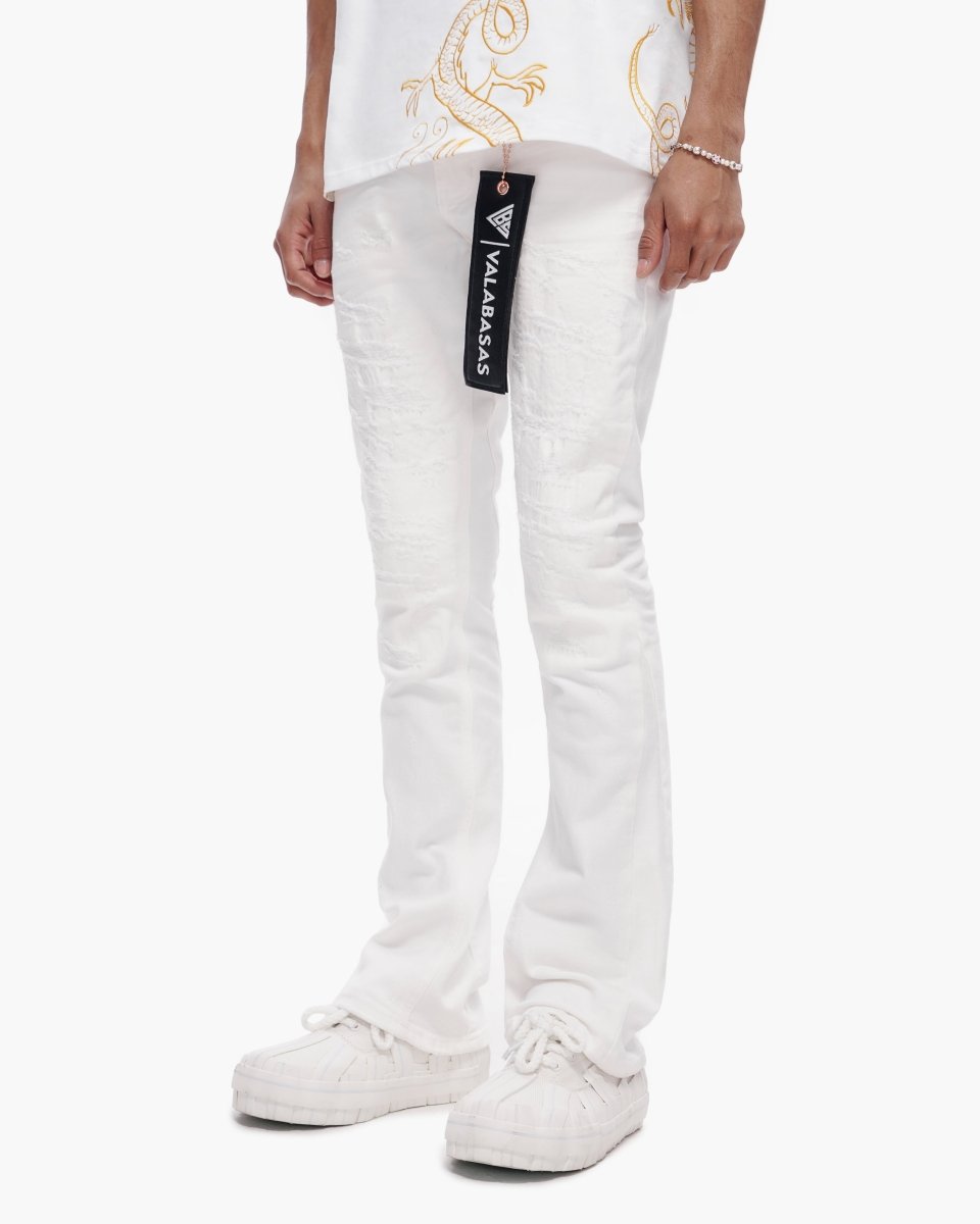 Thatch White Stacked Jeans - Valabasas
